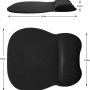 EooCoo Ergonomic Mouse Pad with Wrist Support, Mousepad with Memory Foam Wrist Rest and Non-Slip Base for Computer, Cafe, Home & Office, 9.64 x 8.26 in Office Desk Accessories - Image 3
