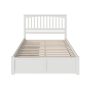 Mission White Solid Wood Frame King Platform Bed with Footboard and Storage Drawers - Image 4