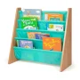 Humble Crew Kids Bailey Bookshelf 4 Tier Book Storage, Natural/Seafoam - Image 6