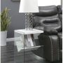 Convenience Concepts SoHo End Table, Faux White Marble, 15.75 in x 16.5 in x 23.75 in - Image 2