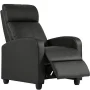 Modern Home Theater Recliner in Faux Black Leather Manual - Image 1
