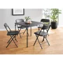 Mainstays 5-Piece 34" Square Centerfold Folding Card Table and 4 Folding Chairs Set, Black - Image 3