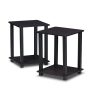 Furinno Simplistic End Table, Set of Two, Dark Walnut/Black - Image 6