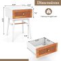 1-Drawer Modern Bedside Table with Solid Wood Legs - Image 3