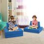 Girls Boys Modular Sofa and Play Couch Set with 2 Folding Mats and 2 Triangular Pillows - Image 6