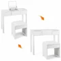 Costway White Vanity Dressing Table Furniture Stool Storage Box - Image 5