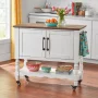 The Pioneer Woman Two-Tone Kitchen Cart Made With Solid Wood Frame, White - Image 2