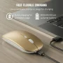 VerdeVida Bluetooth 5.2 Wireless Mouse — Rechargeable Silent-Click Mouse for MacBook, Laptop, PC, iPad, Chromebook, Windows 11/10/8 — Slim Portable Travel Mouse, 1600 DPI, Multi-Device, Gold - Image 5