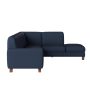 Zoey 2-Piece Navy Blue Linen-Like Fabric 4-Seater L-Shaped Right Facing Chaise Sectional Sofa - Image 2
