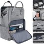 Laptop Backpack for Women Men, Travel Backpack Purse for 15.6 Inch Laptop with RFID Pocket USB Charging Port, College School Backpack Bookbag Water Resistant Carry on Bag for Office/Teacher/Work, Grey - Image 2