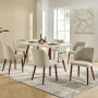 Kanalu Ergonomic Upholstered Dining Chair with Solid Wooden Tapered Legs - Image 1