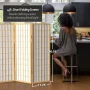 4 ft. Short Window Pane Shoji Screen - Natural - 4 Panels - Image 3