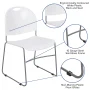 Flash Furniture HERCULES Series 880 lb. Capacity White Ultra-Compact Stack Chair with Silver Powder Coated Frame - Image 5