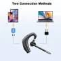 Siivton Bluetooth Headset V5.1, Wireless Headset with 500mAh Charging Case, Noise Canceling Mic for Driving and Office. (USB-A Adapter Included) - Image 6