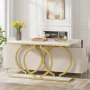 Korrion 55.11" Console Table with Metal Frame, Narrow Sofa Table for Living Room, Entrance, Hallway - Image 3