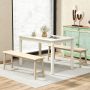 48-Inch Cream White Wooden Dining Table for 4 People Rectangular Kitchen Table with Rubber Wood Legs - Image 4