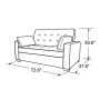 Augustus 73 in. Gray Polyester Queen Size 2-Seat Sofa Bed with Square Arms - Image 3