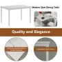 Dining Room Table Set for 4, Compact Kitchen Table and Chairs Set, Including 4 Upholstered Chairs, Marble Tabletop Rectangular Table, White - Image 4