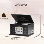 VICTOR State 7-in-1 Turntable Music Center with 3-Speed Record Player, CD/MP3/Cassette Player, FM Radio, Dual Bluetooth In & Out, and Built-in Stereo Speakers, Mahogany (VWRP-3800-MH) - Image 2