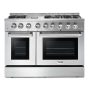 Thor Kitchen - 48 in. Wide 6 Burner Professional 4.6 Cu. Ft. and 2.2 Cu. Ft. Dual Fuel Slide-In Range LP - Stainless Steel - Image 1