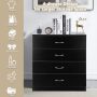 New 4 Drawer Chest Dresser Clothes Storage Bedroom Furniture Cabinet Black - Image 3