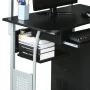 Alden Design Metal Portable Computer Desk with 4 Storage Shelves and Keyboard Tray, Black/Gray - Image 5