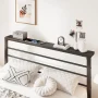 Allewie King Size Metal Platform Bed Frame with Black Shelf Headboard & Storage, Adult - Image 3