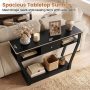 Brown Console Hall Table with Storage Drawer and Shelf - Image 6