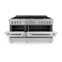 ZLINE - 60 in. Wide 8 Burner Legacy Dual Fuel Freestanding Range - Satin Stainless Steel - Image 2