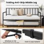 Twin Daybed Set with Metal Slat Support and Roll-Out Trundle - Black - Image 6