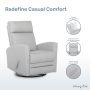 Dream On Me Chatham Nursery Glider Recliner and Rocking Chair in Gray, 360° Swivel Motion, Smooth Rocking Motions, FSC and Greenguard Gold Certified - Image 4