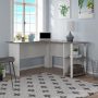 Ameriwood Home Dakota L-Shaped Desk with Bookshelves, White/ Sonoma Oak - Image 2