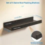 Sindcom 16inch Floating Shelves for Wall, Wall Shelves for Decor Storage, Wall Mounted Wood Shelves for Bedroom, Living Room, Bathroom, Kitchen, Picture Ledge Shelves, 5 Pack, Black - Image 3