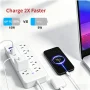 Lefree Surge Protector Power Strip with USB Ports 4-Foot Extension Cord - 12 Outlet for Indoor/Office Use, White - Image 6