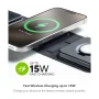 mophie - Universal Wireless 15W Wireless Charging Pad 3-in-1 Portable Travel Charger with MagSafe (Gen 2) - Black - Image 4