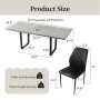7-Piece Set of 6 Black Chairs and Retractable Dining Table, Dining Table Set, Dining Room Set with 6 Modern Chairs - Image 3