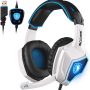 SADES Spirit Wolf 7.1 Surround Stereo Sound USB Computer Gaming Headset with Microphone,Over-the-Ear Noise Isolating,Breathing LED Light For PC Gamers (Black White) - Image 5