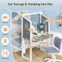 Twin/Full Bed Frame with House Roof Canopy and Fence for Kids - Twin Size - Image 6