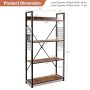 4 -Tier Industrial Open Storage Bookshelf - Image 3