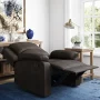 Relax-a-Lounger Reynolds Faux Suede Manual Recliner, Espresso Brown - Image 6