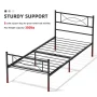 Yoneston Easy Assembly Metal Bed Frame Twin Platform Bed Frame with Headboard Footboard No Box Spring for Kids Adult - Image 6