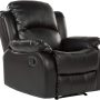 Divano Roma Furniture REC01-BLACK Furniture Bonded Leather Recliner Chair - Overstuffed, Black - Image 4