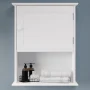 Lavish Home Wall-Mounted Storage Cabinet with Open Shelf, White - Image 1