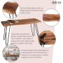 Hairpin 36 in. Brown Natural Live Edge Wood with Metal Dining Bench - Image 2