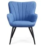 Alden Design Upholstered Fabric Modern Accent Chair, Blue - Image 1
