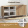 63 Inches Buffet Sideboard with 4 Compartments and Push-to-Open Cabinet - Image 6