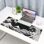 Black and White Japanese Waves Sea Dragon Gaming Mouse Pad XL, Extended Large Mouse Mat Desk Pad, Stitched Edges Mousepad, Long Mouse Pad, 31.5 X 11.8 Inch - Image 2