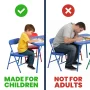 BizChair Kids Black 3 Piece Folding Table and Chair Set - Image 6