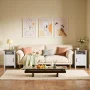Devoko Nightstand Set of 2 Farmhouse Nightstand with Storage Shelves Bedside Tables End Table for Bedroom Modern Wood Side Table Living Room,White - Image 5