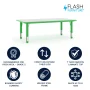 Flash Furniture Wren Rectangular Adjustable Classroom Activity Table for Kids, Green/Gray - Image 2